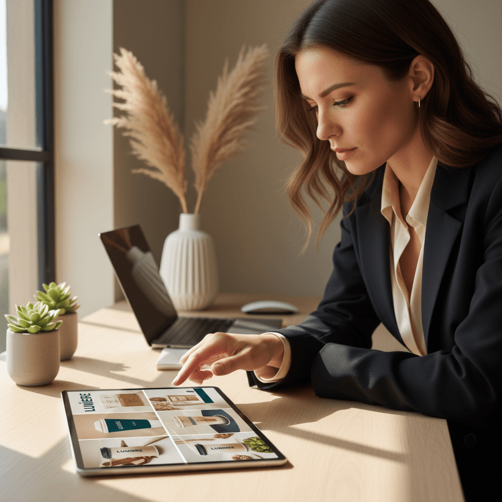 Digital snapshots being reviewed on tablet