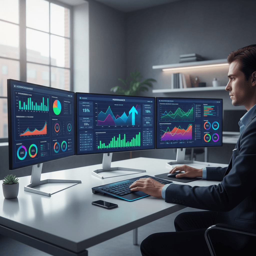 Content performance analytics on computer screen