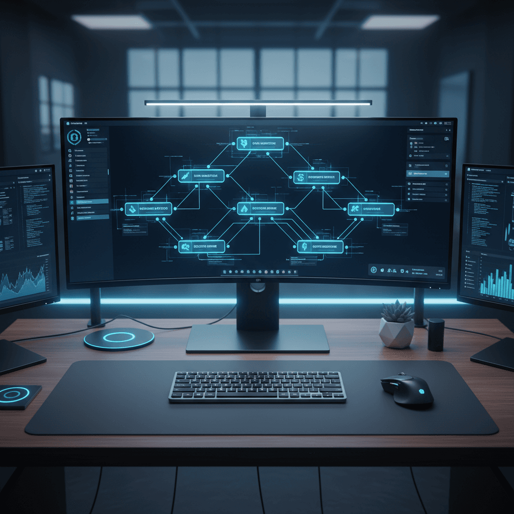 Automation workflow displayed on computer screen